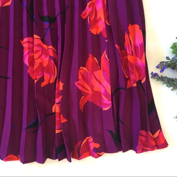 NWT A New Day Floral Print Pleated A-line Skirt - Picture 5 of 6